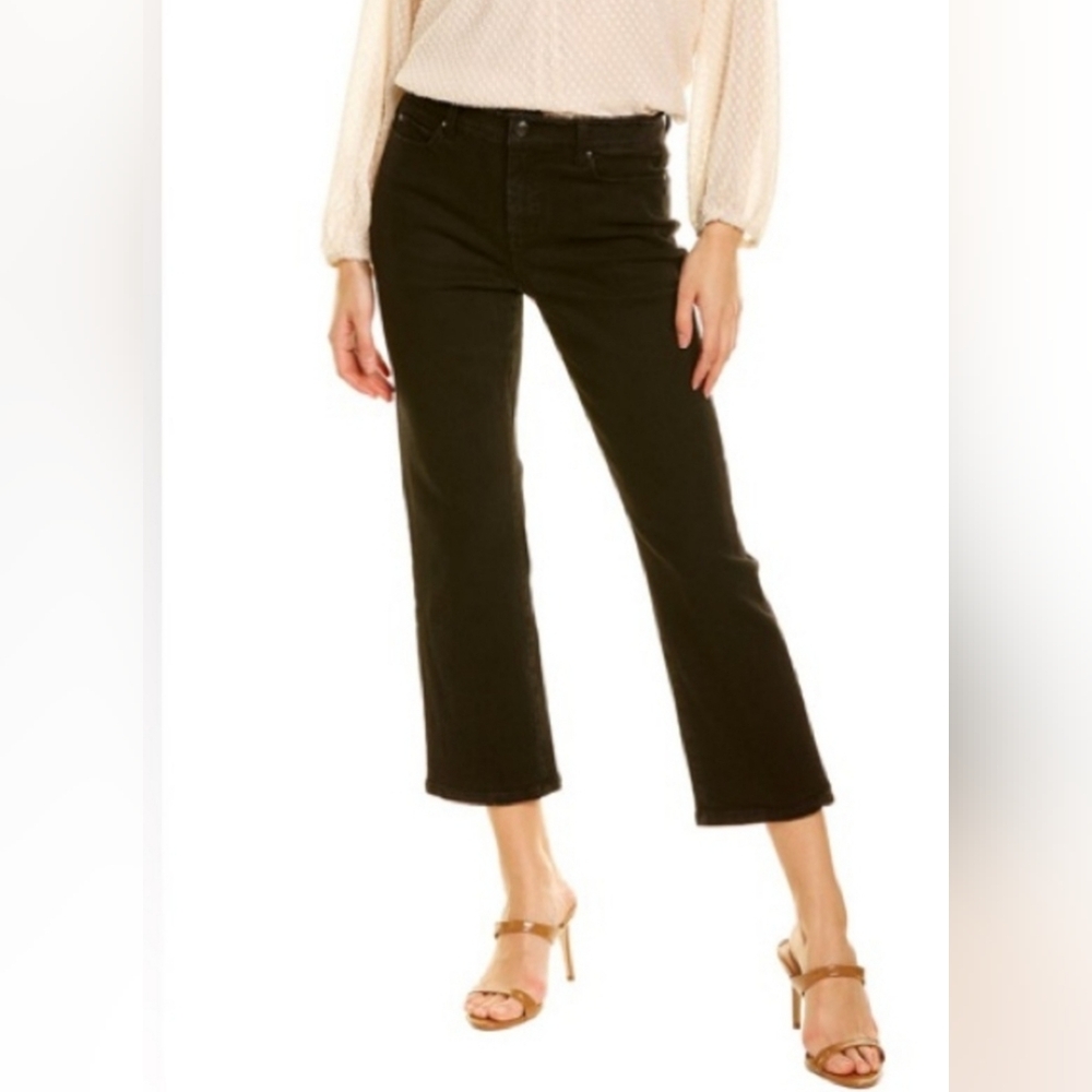 Ecru Sunset Flare Crop Jeans in Matte Black Size 27